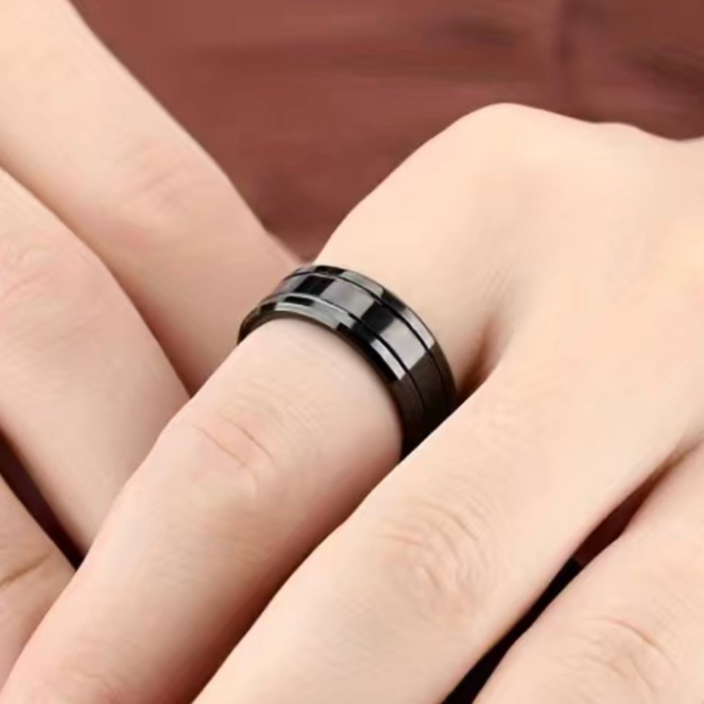 Black Titanium Steel Ring